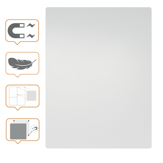 Whiteboard Nobo frameloos modulair magnetisch 60x45cm — Foto 2 van 2