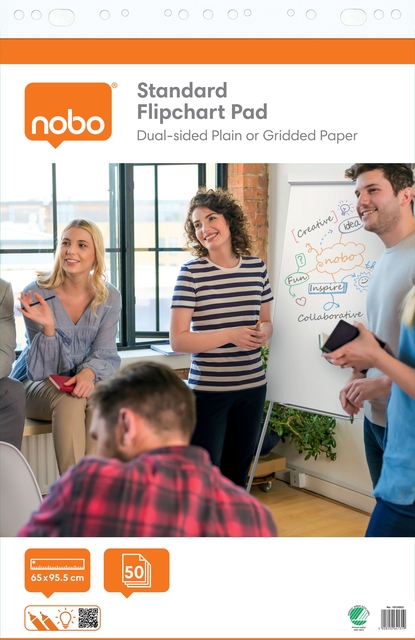 Flipoverpapier Nobo standaard 65x95cm dubbelzijdig plano 2x 50vel afbeelding