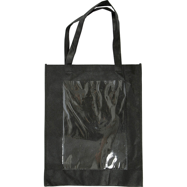 Creativ Company Tas 42x34x12cm met plastic voorkant zwart