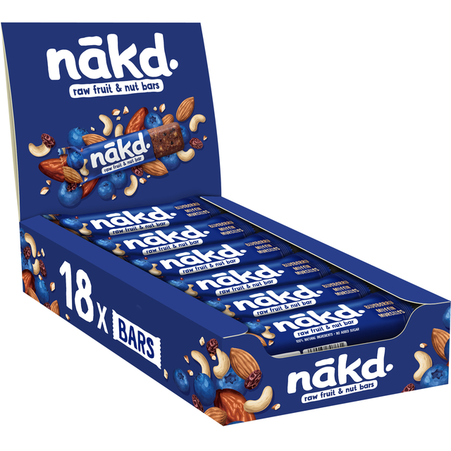 Fruit- en notenreep NAKD blueberry muffin 18x35 gram afbeelding
