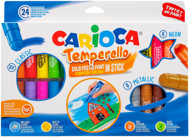 Verfstift Carioca Temperello set à 24 kleuren afbeelding