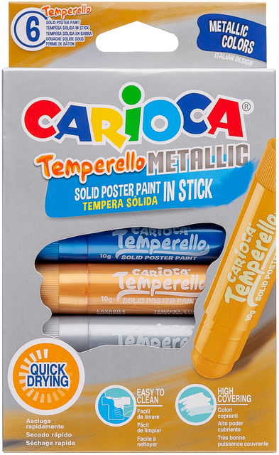 Verfstift Carioca Temperello set à 6 metallickleuren afbeelding