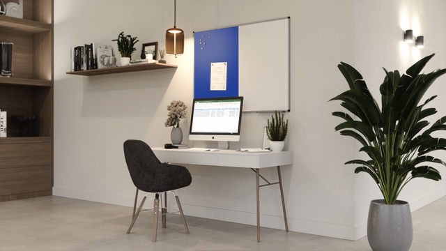 Combibord Legamaster UNITE blauw vilt-whiteboard 90x120cm — Foto 2 van 2