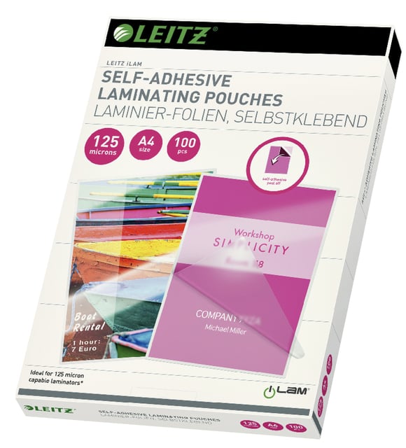 Lamineerhoes Leitz iLAM A4 zelfklevend 2x125micron EVA 100 stuks afbeelding