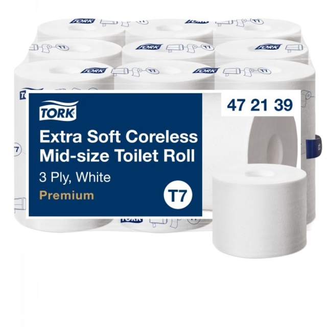Tork Toiletpapier T7 Premium Optiserve Coreless 3-laags 63m wit 472139