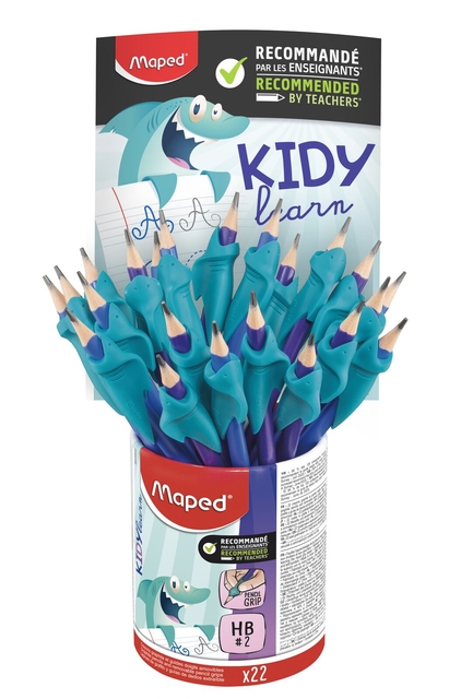 Maped Potlood Maped Kidy Learn met gomtop en vingerhulp blauw