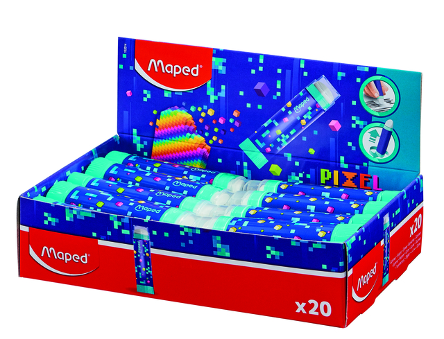 Maped Gum Pixel Party in tube displayà 20 stuks