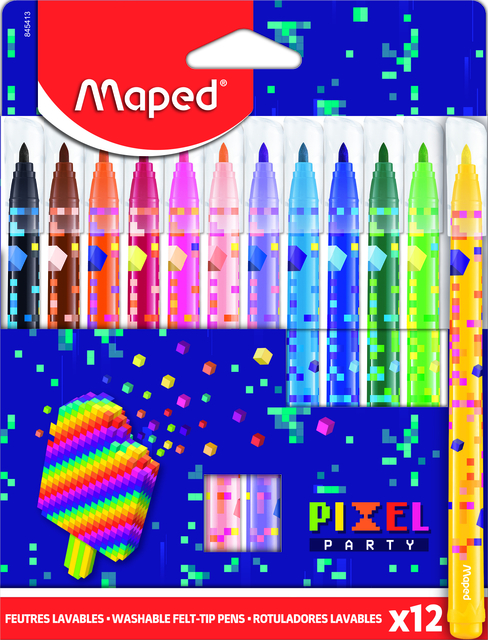 Maped Viltstift Pixel Party set Ã  12 kleuren