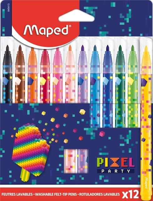 Viltstift Maped Pixel Party set à 12 kleuren afbeelding