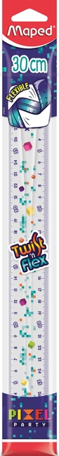 Liniaal Maped Pixel Party Twist &apos;n Flex 30cm transparant afbeelding