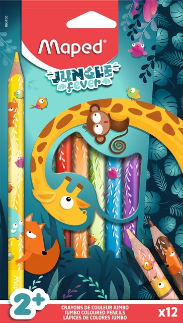 Kleurpotlood Maped Jungle Fever jumbo set à 12 kleuren afbeelding