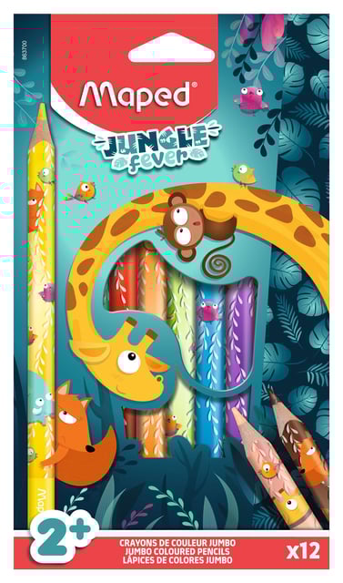 Kleurpotlood Maped Jungle Fever jumbo set à 12 kleuren afbeelding