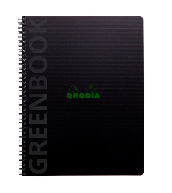 Notitieboek Rhodia Greenbook A4+ lijn 4-gaats 180 pagina's 90gr zwart — Foto 2 van 2