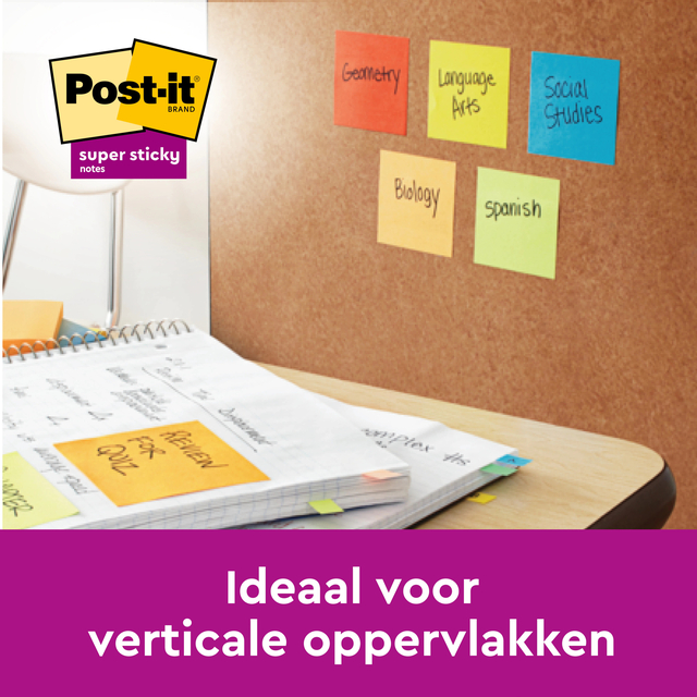 Memoblok 3M Post-it 4645 Super Sticky 101x152mm lijn roze — Foto 2 van 2