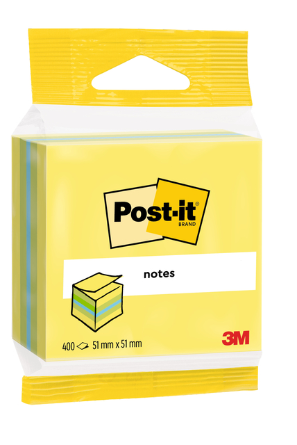 Memoblok 3M Post-it 2012L 51x51mm kubus ass kleur 400 vel afbeelding