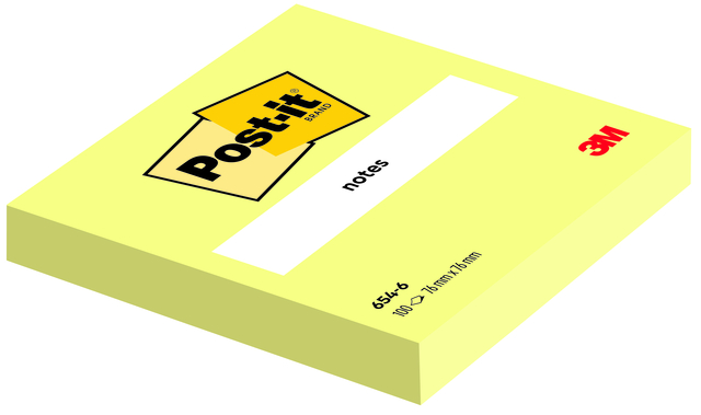 Memoblok 3M Post-it 6820 76x76mm Notes Canary Yellow afbeelding