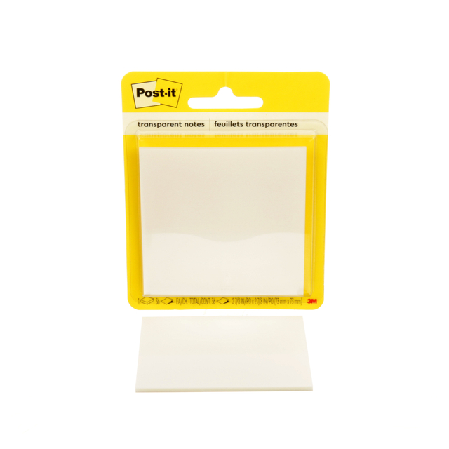 Memoblok Post-it 3M 73x73mm Transparant afbeelding