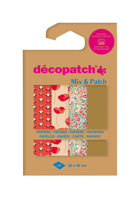 Hobbypapier Décopatch 30x40cm set à 4 vel thema Love is in the Meadow afbeelding