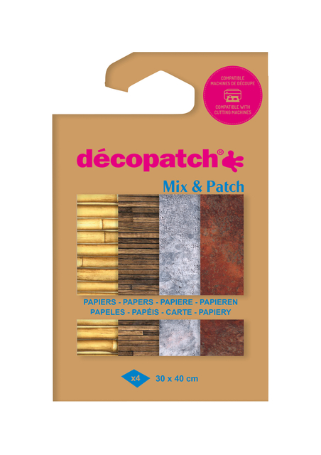 Hobbypapier Décopatch 30x40cm set à 4 vel thema Materials afbeelding