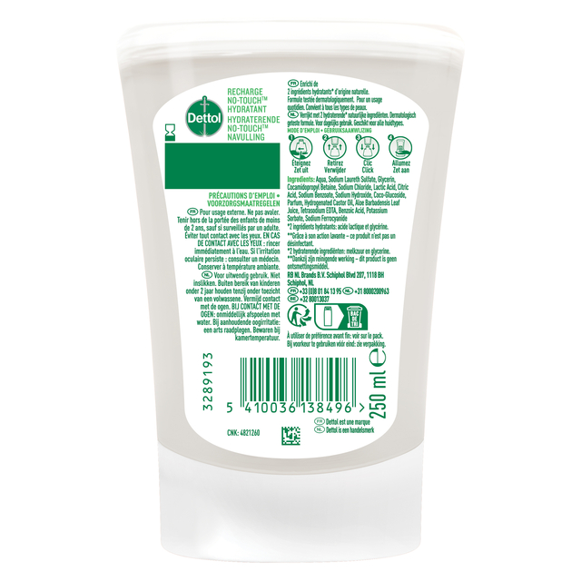Handzeep Dettol Hydrating Aloe Vera antibacterieël 250ml refill No Touch — Foto 2 van 2