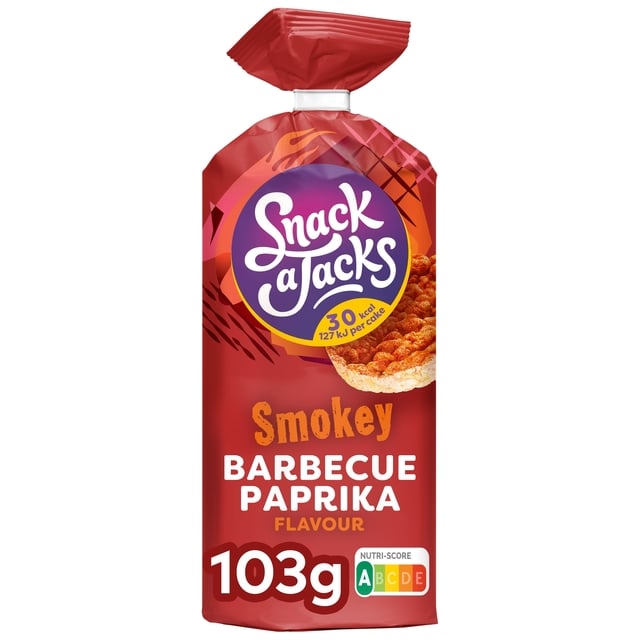 Rijstwafel Snack-a-Jacks BBQ paprika pak 103 gram afbeelding
