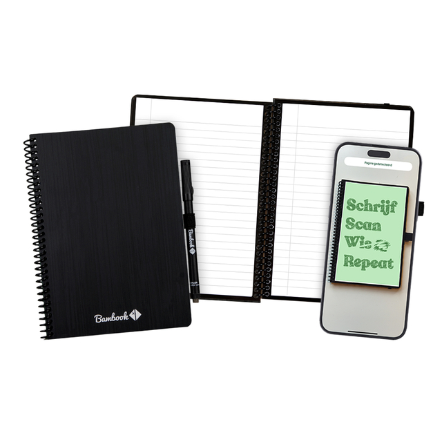 Notitieboek Bambook Original zwart A5 lijn 40 pagina&apos;s uitwisbaar afbeelding