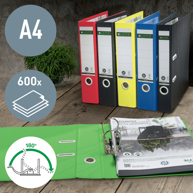 Ordner Leitz Recycle 180° 80mm karton A4 groen — Foto 2 van 2