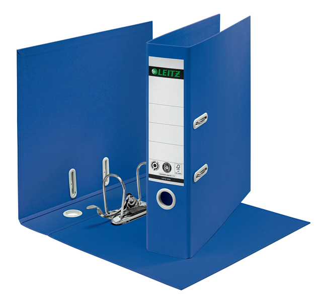 Ordner Leitz Recycle 180° 80mm karton A4 blauw