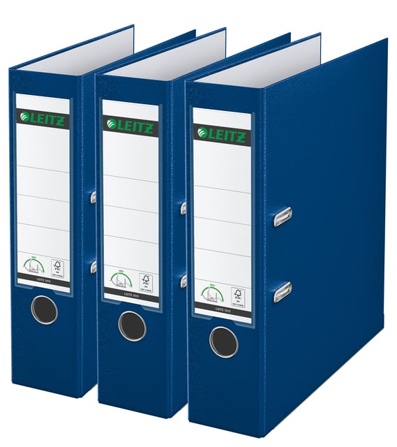 Ordner Leitz 180° 1010 A4 80 mm 3 stuks blauw afbeelding