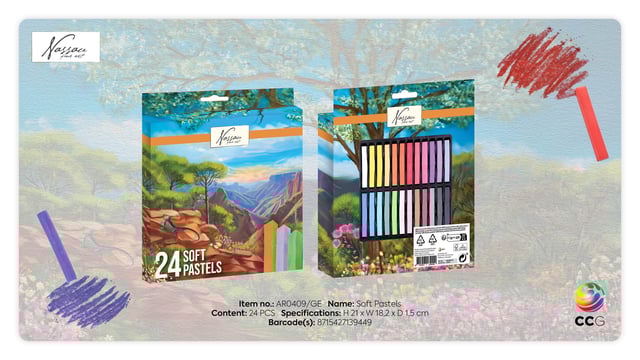 Pastelkrijt Nassau fine art zacht blister 24 stuks assorti afbeelding