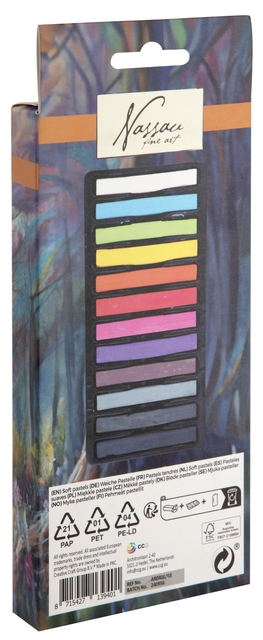 Pastelkrijt Nassau fine art zacht blister 12 stuks assorti — Foto 2 van 2