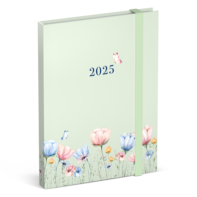 Lannoo Agenda 2025 Flowers watercolour green 7dagen 2pagina's