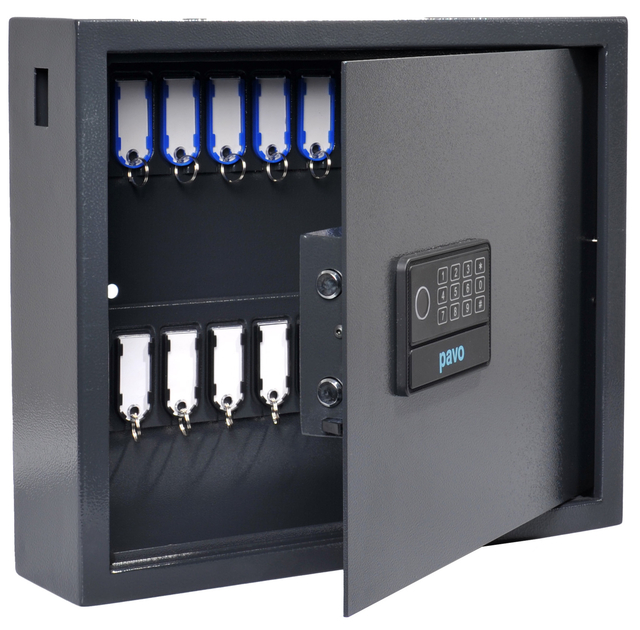Pavo Sleutelkast high security magnetisch met fingerprintslot 20 haken 350x410x100mm
