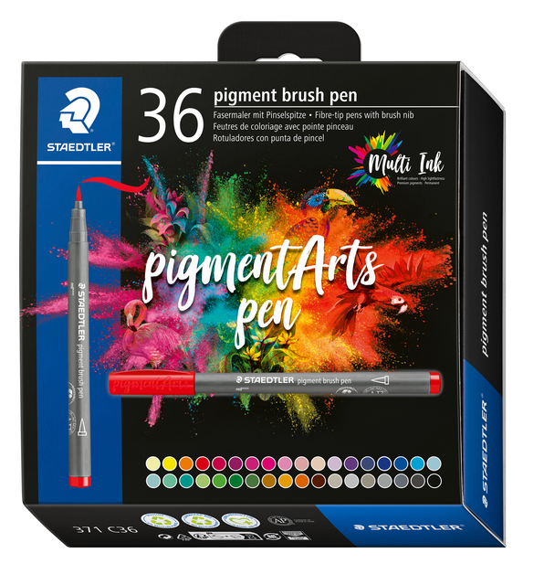 Fimo Staedtler Brushpen Staedtler PigmentArts setà 36 kleuren