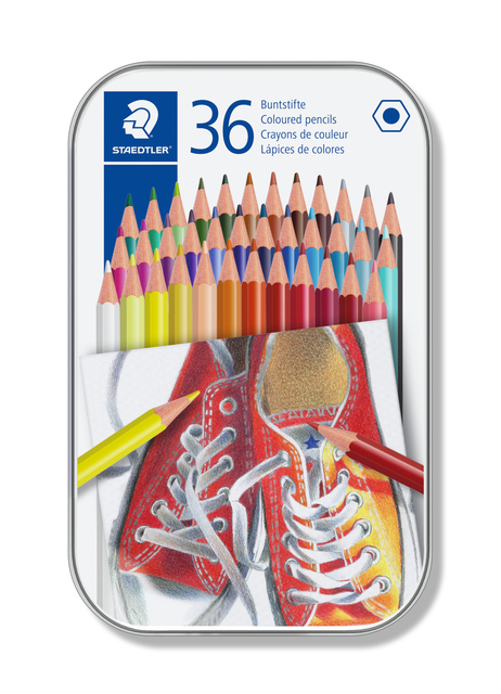 Kleurpotlood Staedtler 175 6kantig assorti blik à 36 kleuren afbeelding