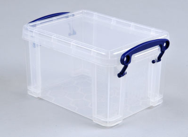 Opbergbox Really Useful 1.6 liter 195x135x110mm transparant wit afbeelding