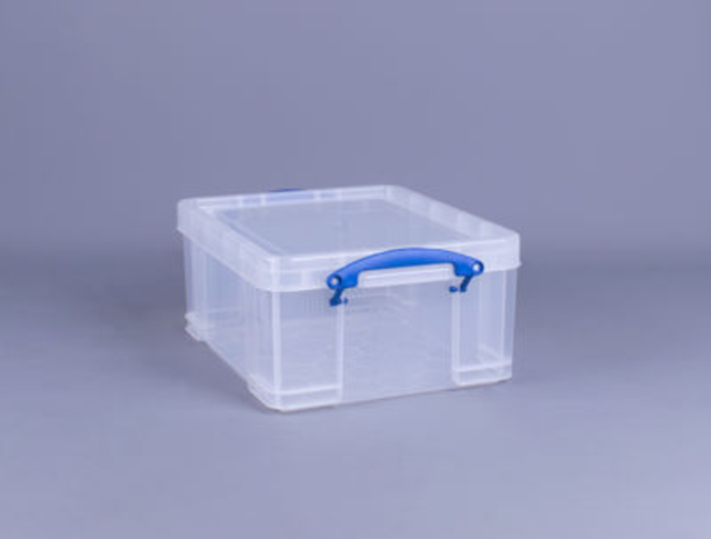 Opbergbox Really Useful 21 liter 450x350x200mm transparant wit afbeelding