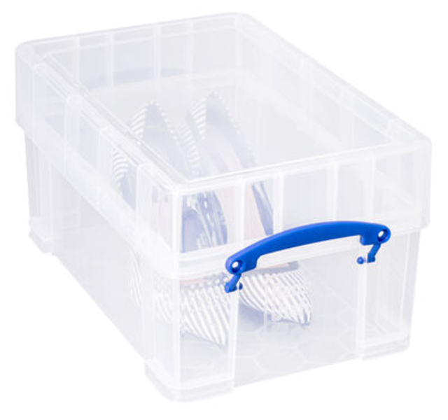 Opbergbox Really Useful 9 liter XL 395x255x205mm transparant wit — Foto 2 van 2