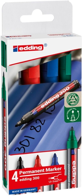 Viltstift edding 300 rond 1.5-3mm assorti 4 stuks afbeelding