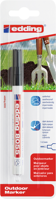 Viltstift edding 8055 outdoor 1-2mm zwart blister à 1 stuk afbeelding