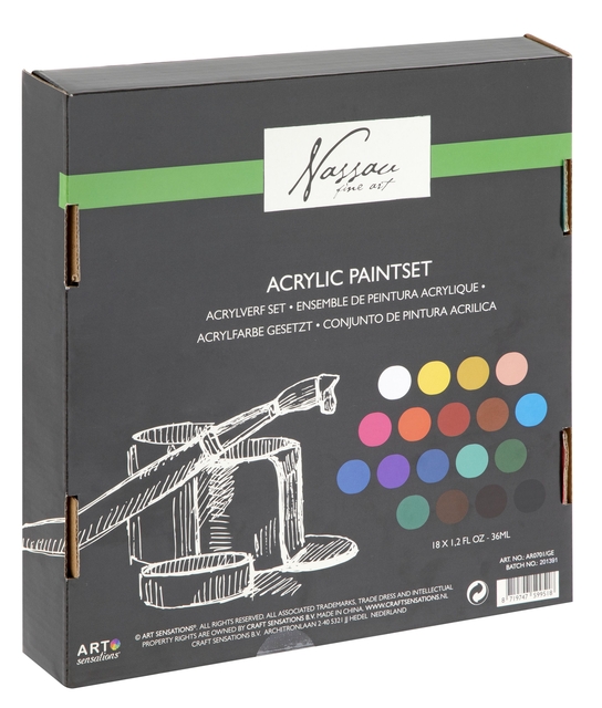 Acrylverf Nassau fine art doos à 18 tubes à 36ml — Foto 2 van 2