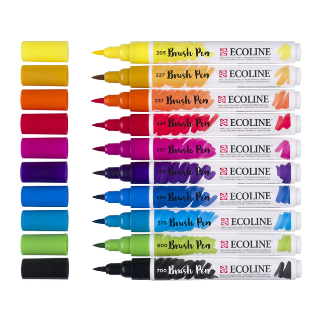 Brushpen Talens Ecoline set à 10 stuks primair — Foto 2 van 2