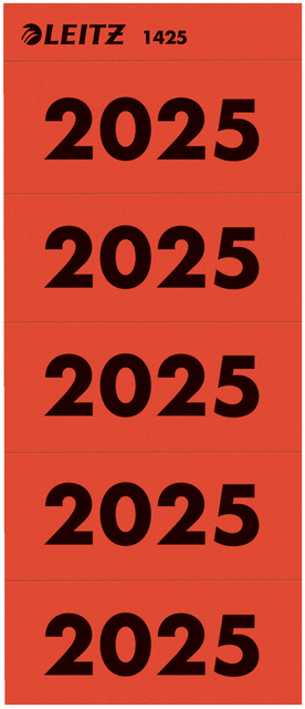 Leitz Rugetiket 2025 rood 100 stuks