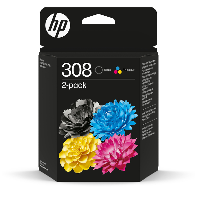 Inktcartridge HP 6L6S6UE 308 zwart + 3 kleuren afbeelding