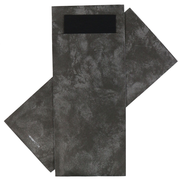 Bestekzakje IEZZY 190x85mm antraciet gemarmerd met zwart servet 500st afbeelding
