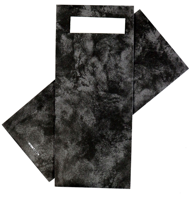 Bestekzakje IEZZY 190x85mm zwart gemarmerd met wit servet 500st afbeelding
