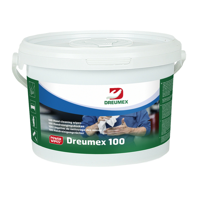 Handreinigingsdoek Dreumex 100 emmer 100 stuks wit afbeelding