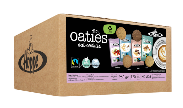 Haverkoek Hoppe Oaties fairtrade koekjesmix 120 stuks afbeelding
