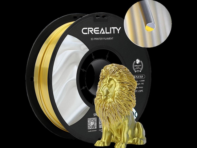 3D Filament Creality PLA 1.75mm Silk Goud Zilver 1kg afbeelding