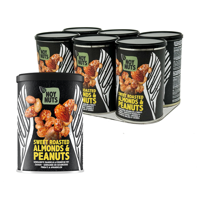Pinda&apos;s NoyNuts gesuikerd en gebrand met amandelen blik 135 gram afbeelding